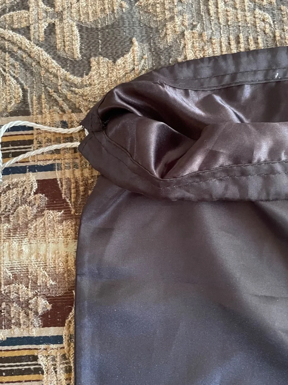 Vintage Coach Brown Satin Drawstring Handbag Dust Bag Cover 16